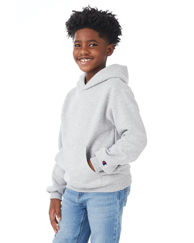 Champion Youth Powerblend® Pullover Hooded Sweatshirt — view 11