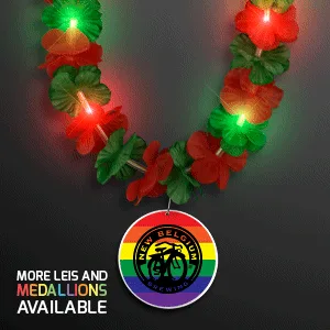 Christmas Hawaiian LED Lei with Medallion — view 11