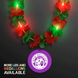 Christmas Hawaiian LED Lei with Medallion — view 12
