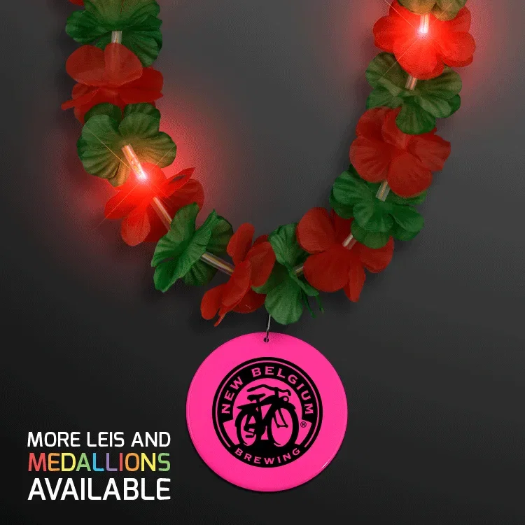Christmas Hawaiian LED Lei with Medallion — view 3