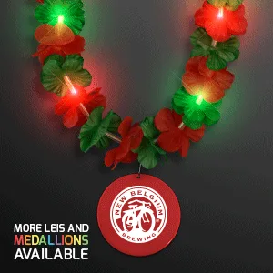 Christmas Hawaiian LED Lei with Medallion — view 5