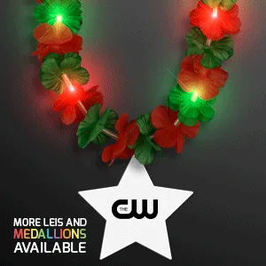 Christmas Hawaiian LED Lei with Medallion — view 6