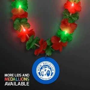 Christmas Hawaiian LED Lei with Medallion — view 7