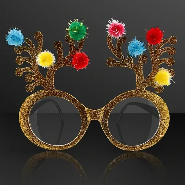 Christmas Reindeer Antler Novelty Glasses (NON-Light Up) — view 2