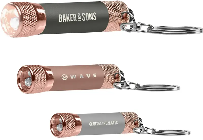 Chroma Softy Rose Gold Metallic - LED Flashlight with Keyring