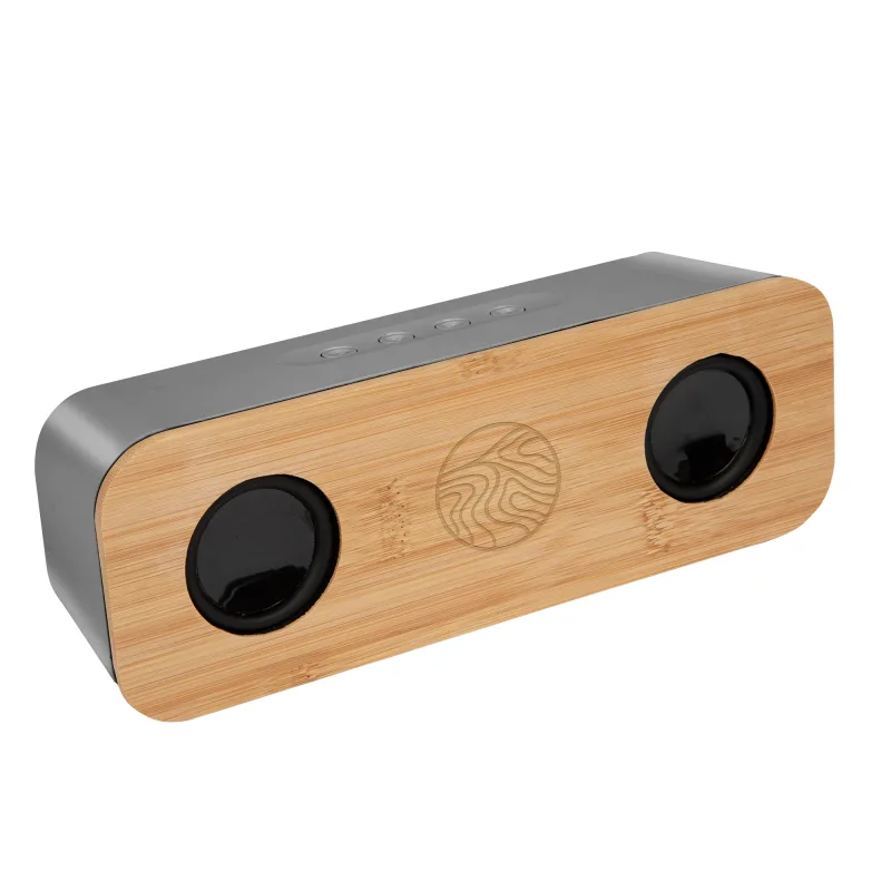 Chrome & Bamboo Wireless Speaker — view 2