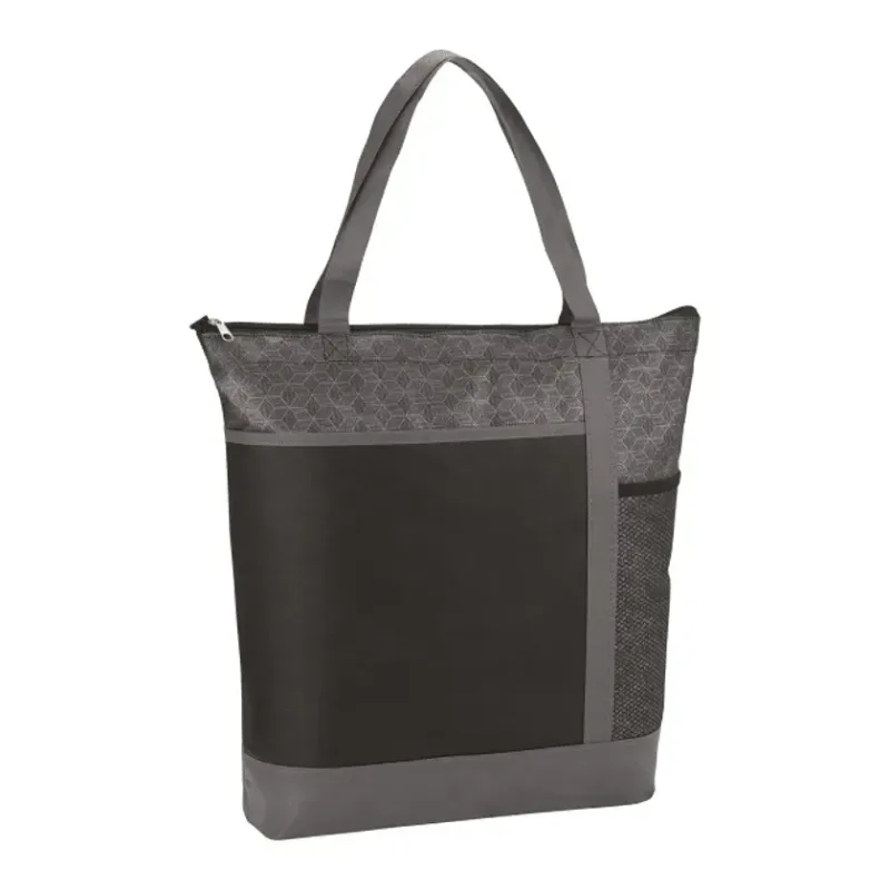 Chrome Non-Woven Zipper Convention Tote — view 4