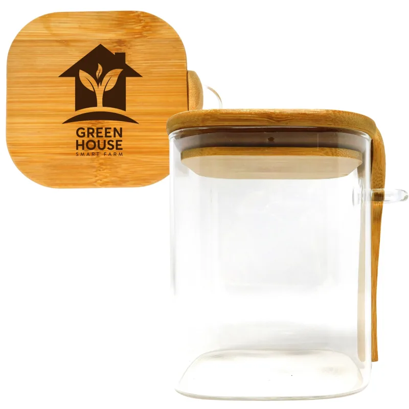 Chun Glass & Bamboo Storage Container — view 3
