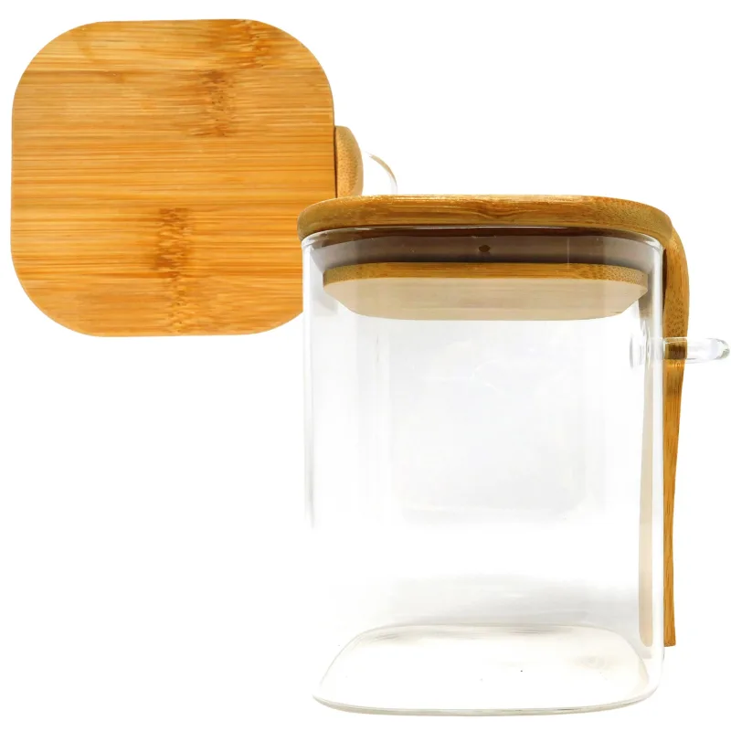 Chun Glass & Bamboo Storage Container — view 4