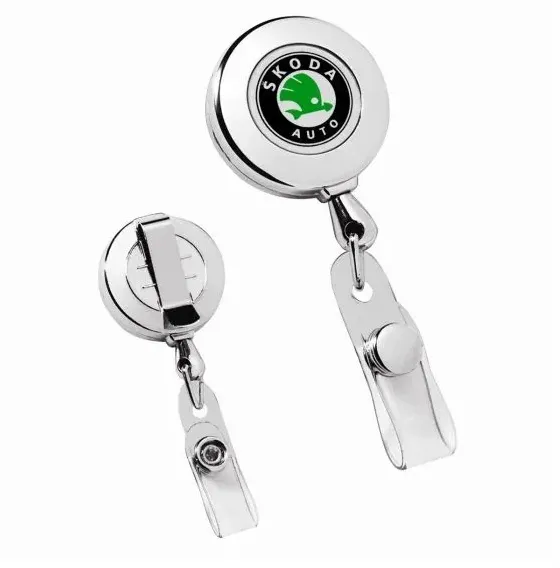 Circle Chrome Retractable Badge Holder