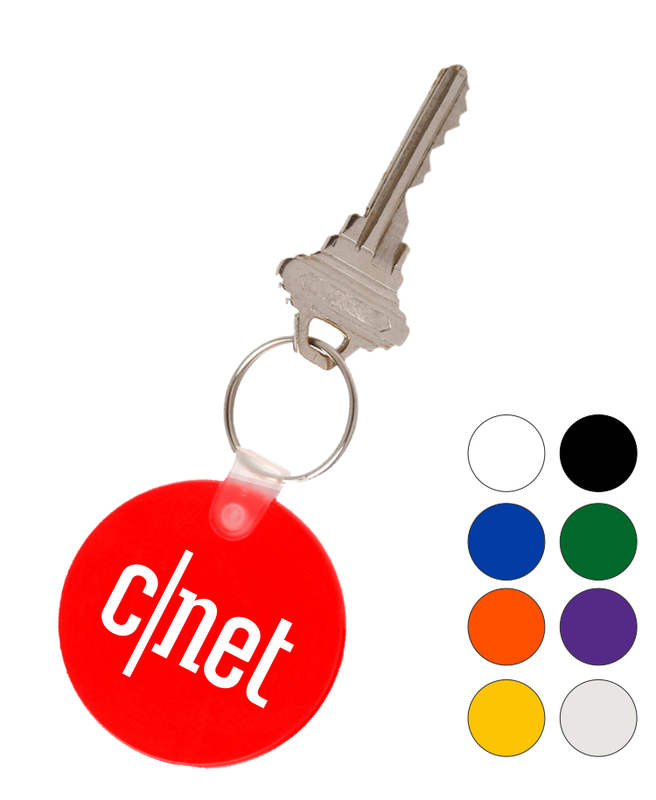 Circular Flexible Plastic Keychain Key Tag