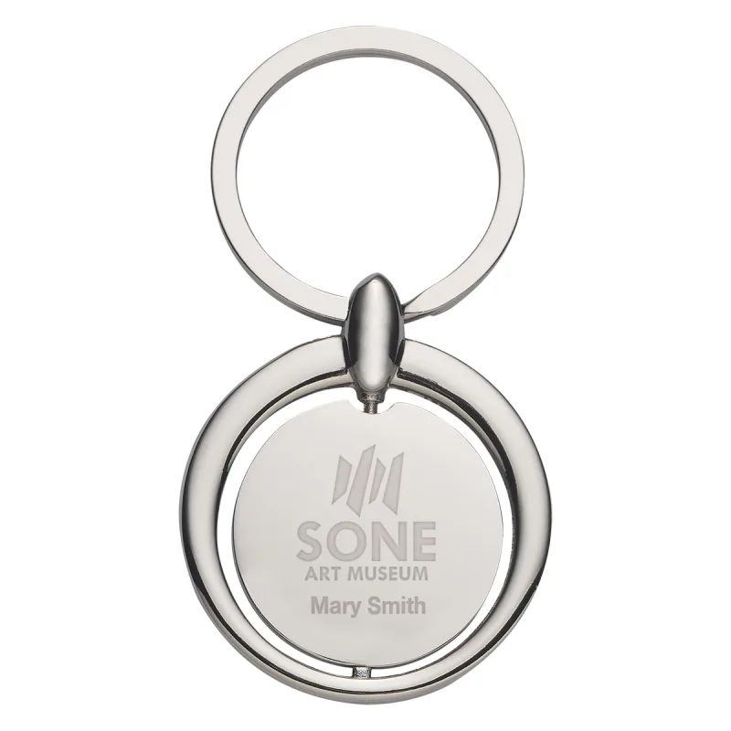 Circular Metal Key Tag — view 3