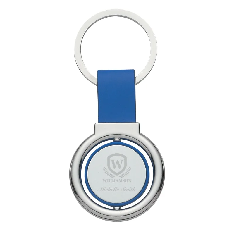 Circular Metal Spinner Key Tag — view 4