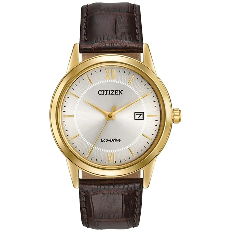 Citizen AW123204A Men's Eco-Drive Watch With Brown Leather Strap