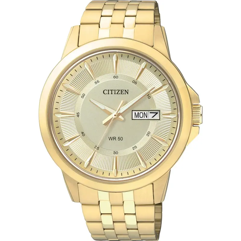 Citizen BF201356P Men's Quartz Watch, Gold-tone with Champagne Dial