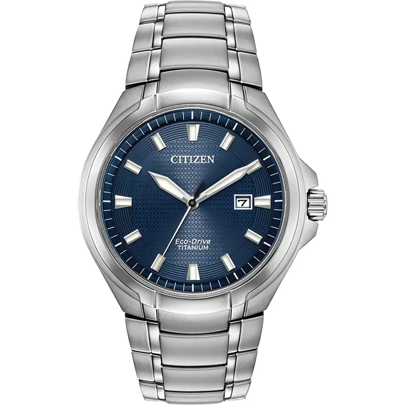 Citizen BM743151L Men's Titanium Eco-Drive Watch with Dark Blue Dial