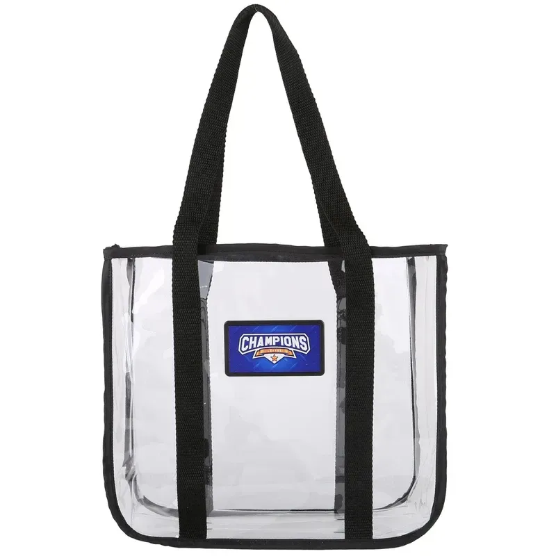 Clear Stadium Approved Tote Bags W/ Black Nylon Trim