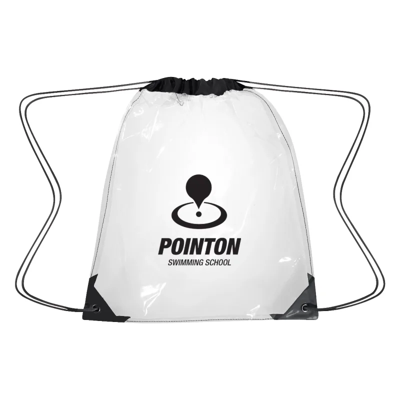 Personalized Clear Drawstring Backpack β view 1