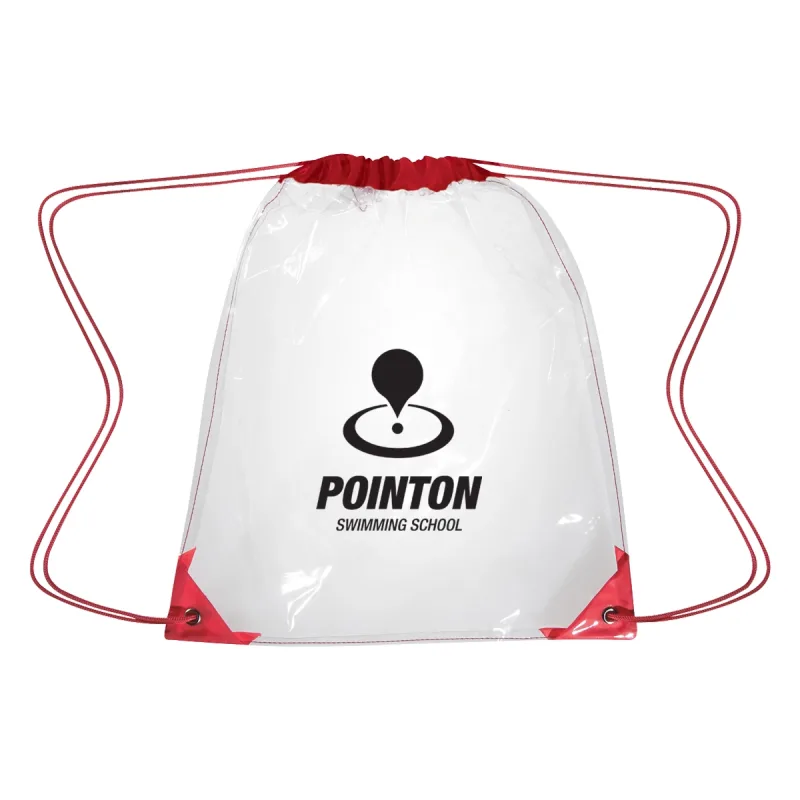 Personalized Clear Drawstring Backpack — view 2