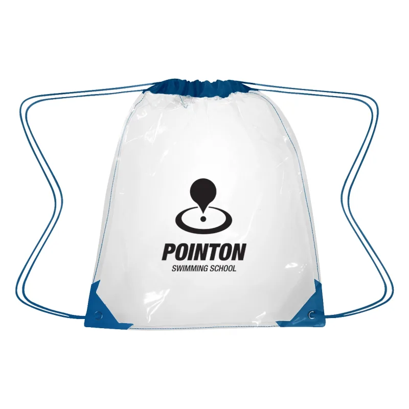 Personalized Clear Drawstring Backpack — view 3