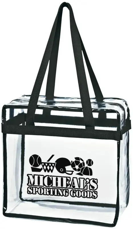 Logo Clear Tote Bag With Zipper