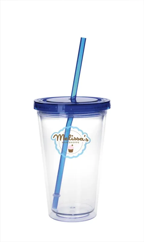 Custom Clear Tumbler with Colored Lid - 18 oz. — view 2