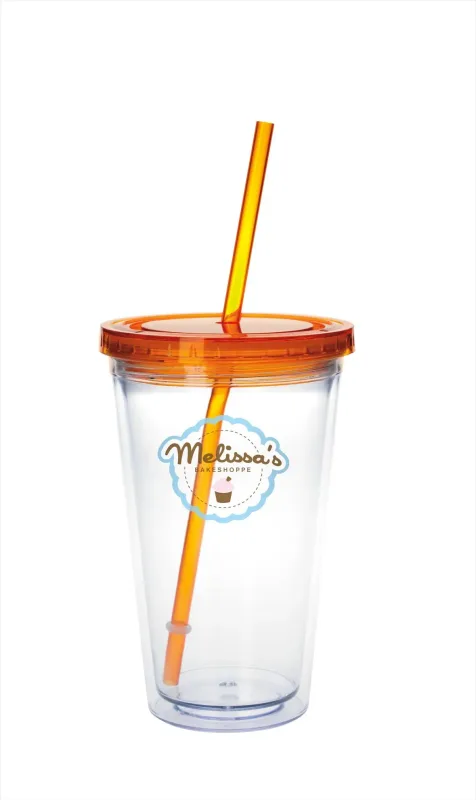 Custom Clear Tumbler with Colored Lid - 18 oz. — view 4
