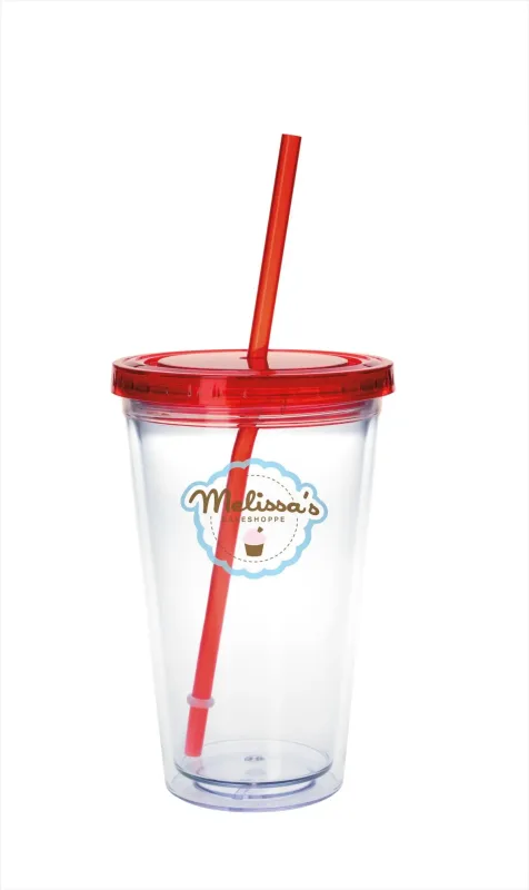 Custom Clear Tumbler with Colored Lid - 18 oz. — view 5