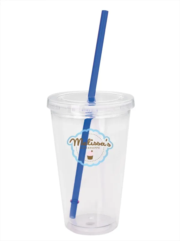 Custom Clear Tumbler with Colored Lid - 18 oz. — view 7