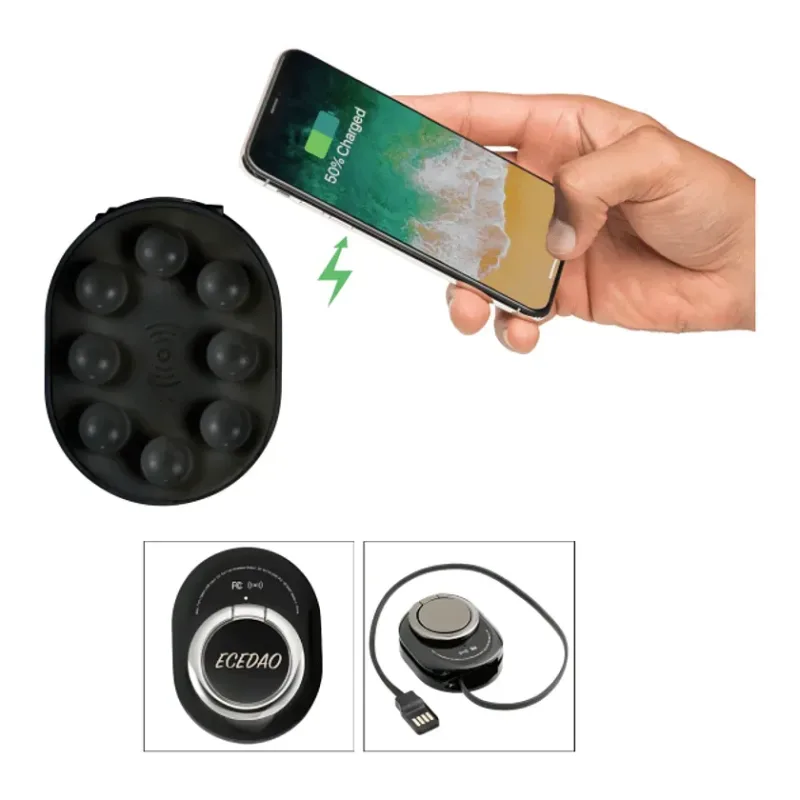 Customizable Cling Wireless Charging Pad with Phone Ring — view 5