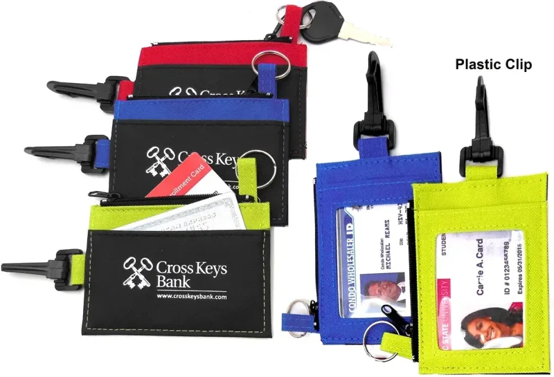 Custom Clip-On ID Holder with Zip Purse — view 3