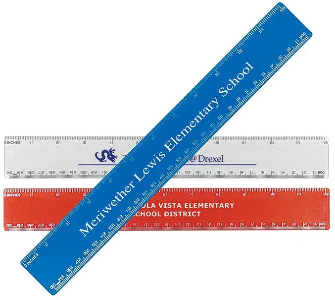 Custom Printed Beveled Plastic Ruler - 12"