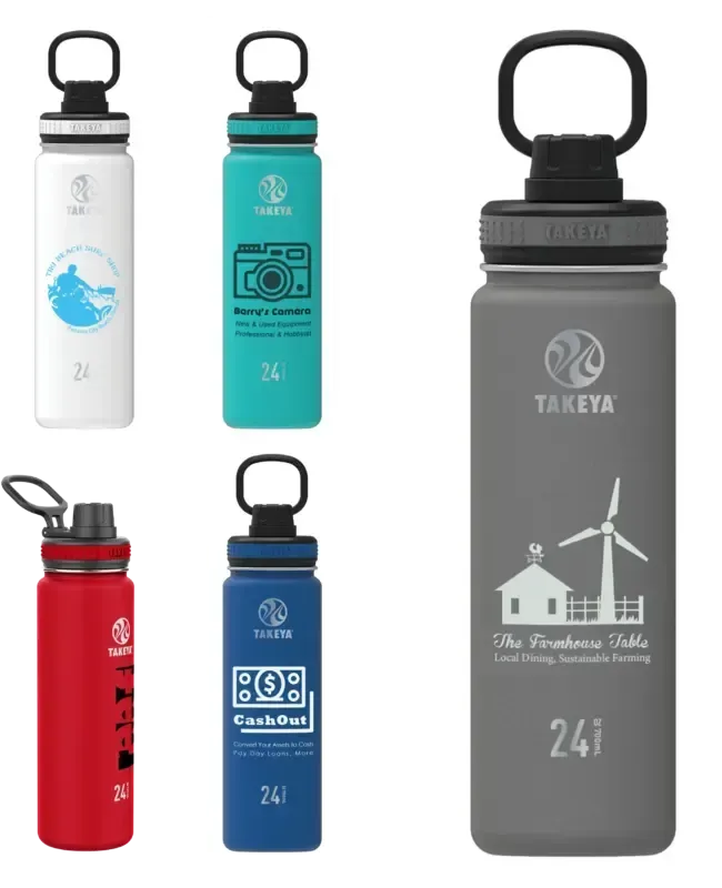 Takeya® 24 oz. Custom Branded Vacuum Insulated Stainless Steel Double Wall Bottle