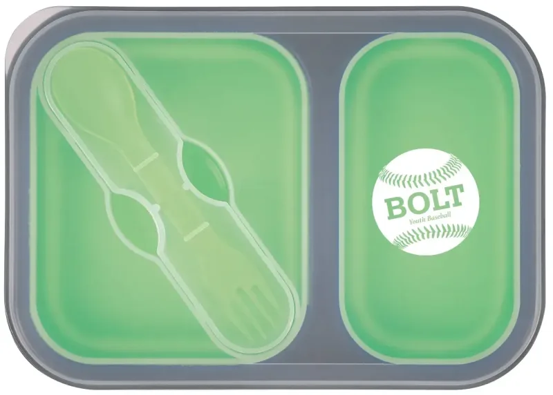 Collapsible 2-Section Food Container With Dual Utensil — view 6