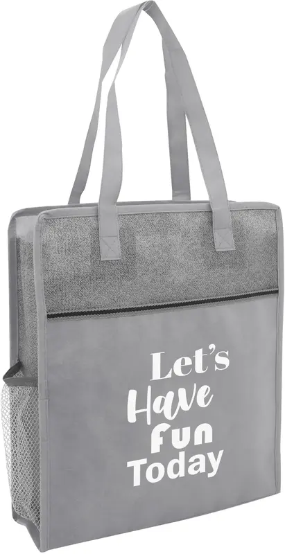 Color Basics Heathered Non-Woven Tote Bag