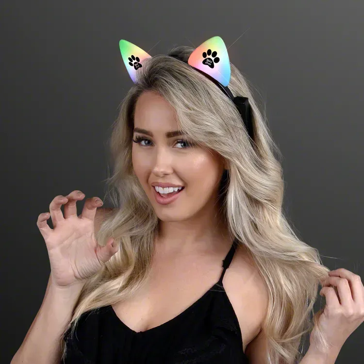 Color Change LED Cat Ears Headband — view 3