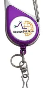 Color Chrome Carabiner ID Badge Reel (“J” Hook & Split Ring) — view 3