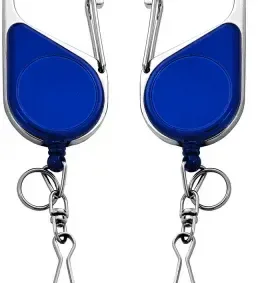 Color Chrome Carabiner ID Badge Reel (“J” Hook & Split Ring) — view 4