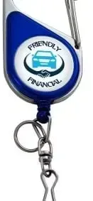 Color Chrome Carabiner ID Badge Reel (“J” Hook & Split Ring) — view 6