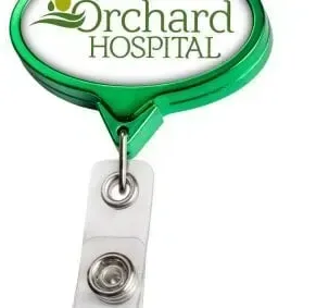 Personalized Color Chrome JUMBO Oval Badge Reel — view 5
