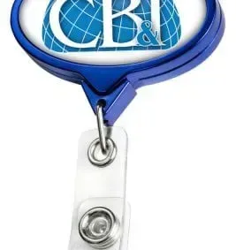 Personalized Color Chrome JUMBO Oval Badge Reel — view 6