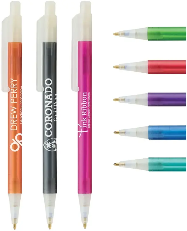 Colorama Crystal Click Pen (Black or Blue Ink)