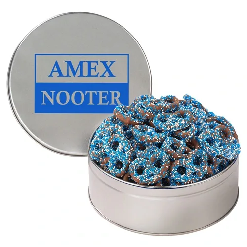 Colorful Corporate Chocolate Pretzel Tin — view 11