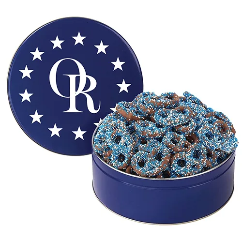 Colorful Corporate Chocolate Pretzel Tin — view 14