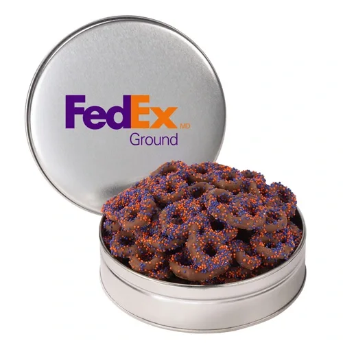 Colorful Corporate Chocolate Pretzel Tin — view 5