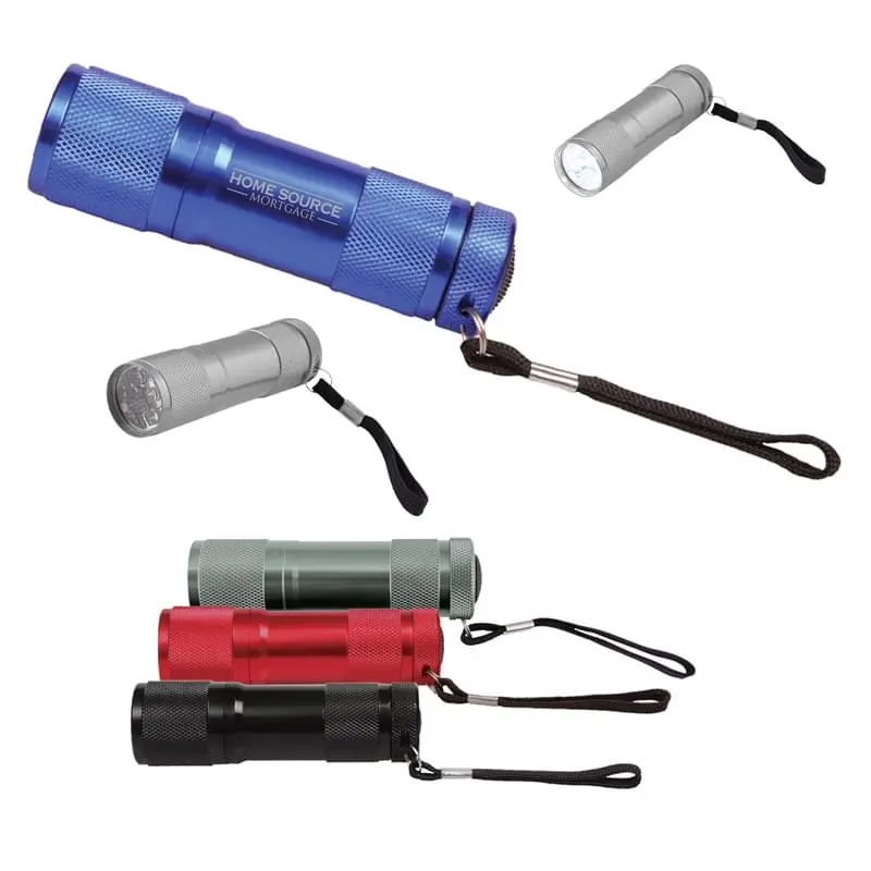 Compact 9-Light Metal Flashlight