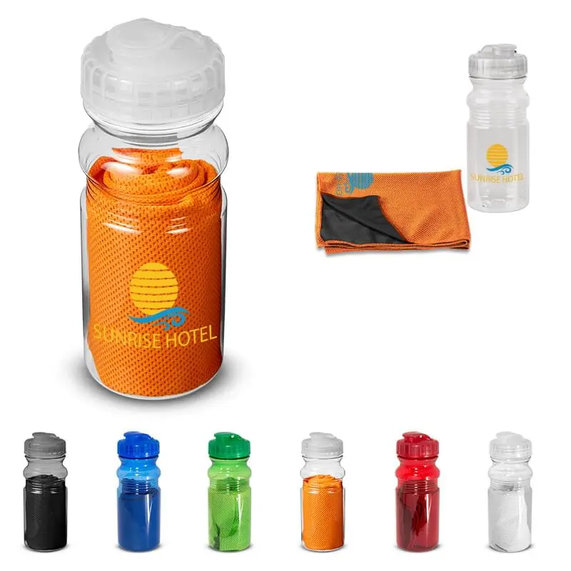 Cooling Towel in Water Bottle