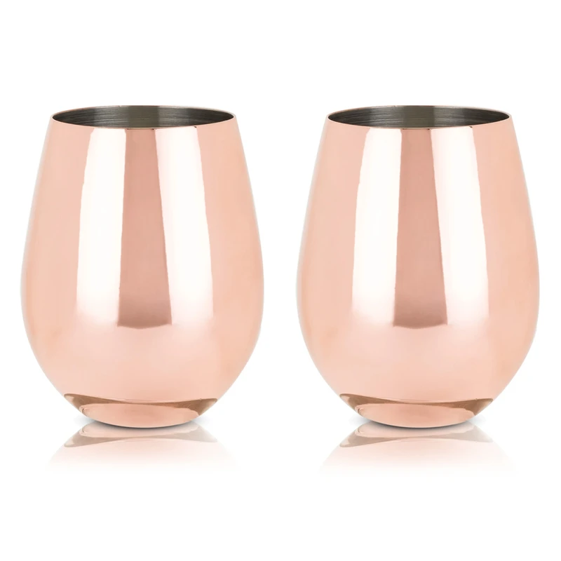 Copper Stemless Wine Glasses