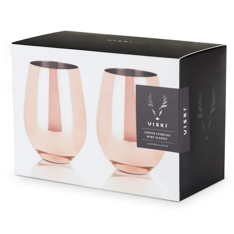 Copper Stemless Wine Glasses — view 3