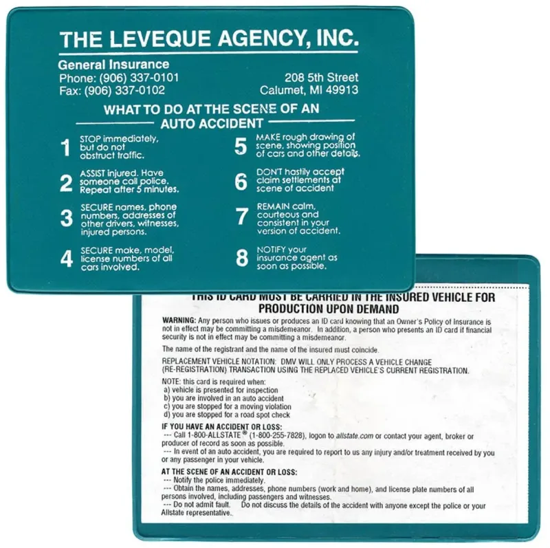 Custom Vinyl Insurance Card Holder - Long Side Opening — view 7